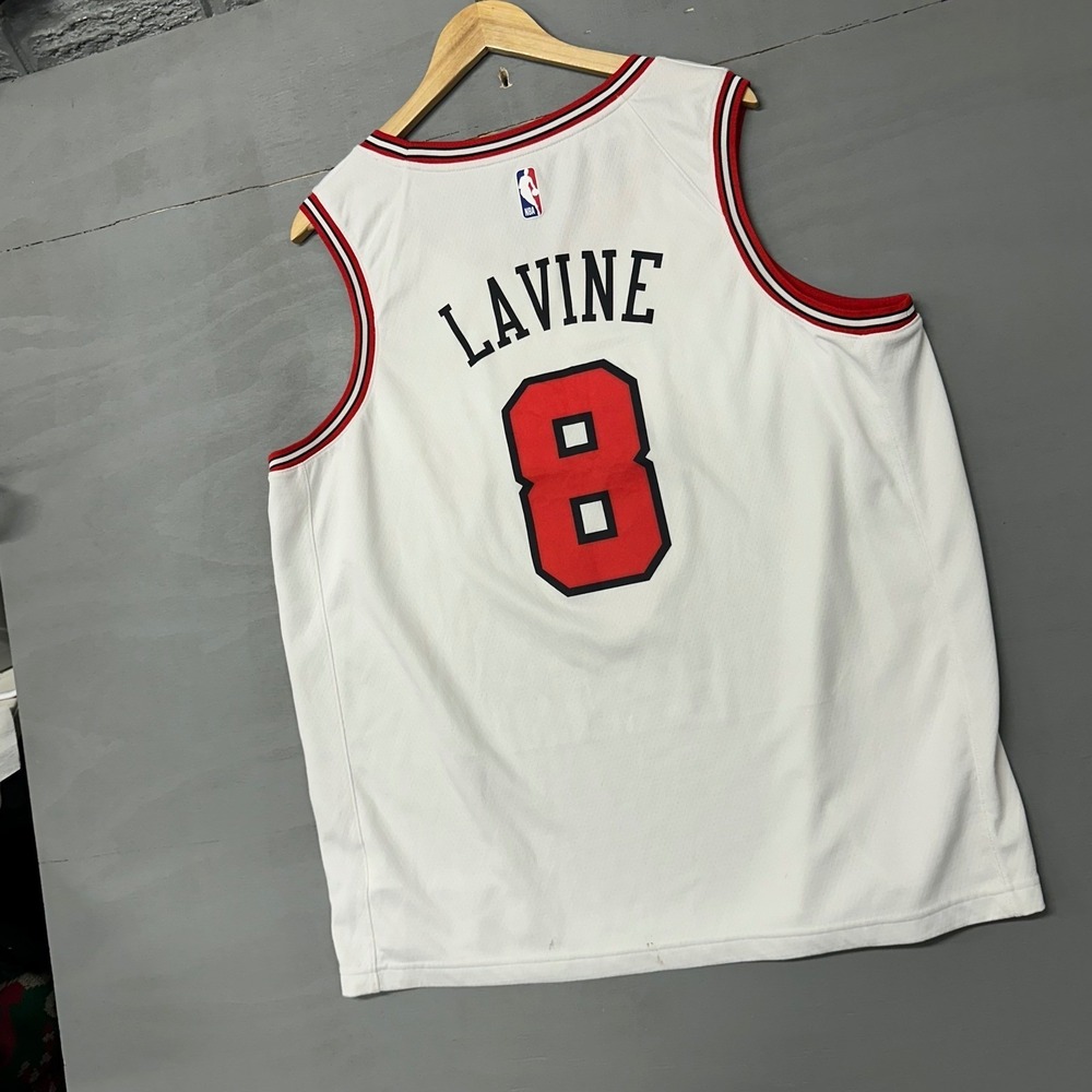 Nike NBA Chicago Bulls Zach Lavine 8‎ Swingman Jersey Mens Size 56 White Red